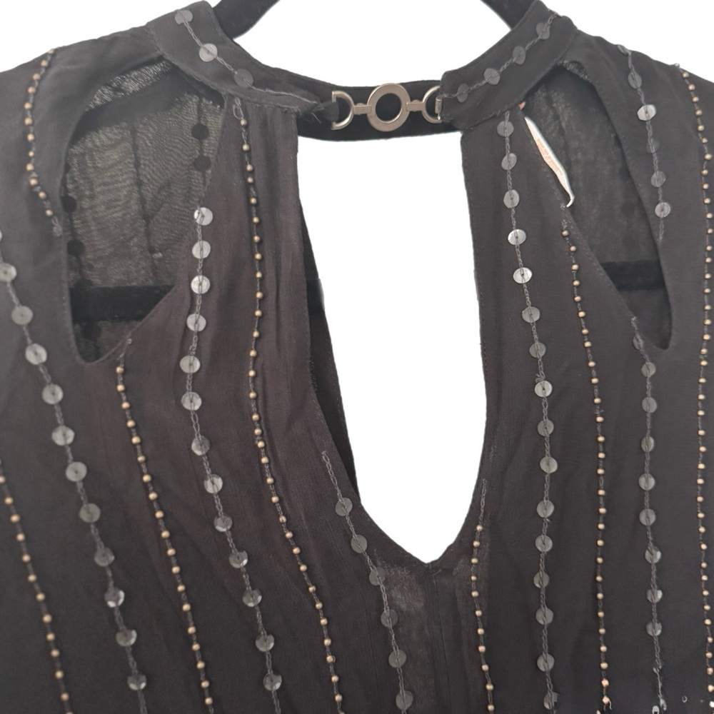 Free People Young Love Embellished Blouse Top Size XS | Boho Romantic Festival - Picture 4 of 9